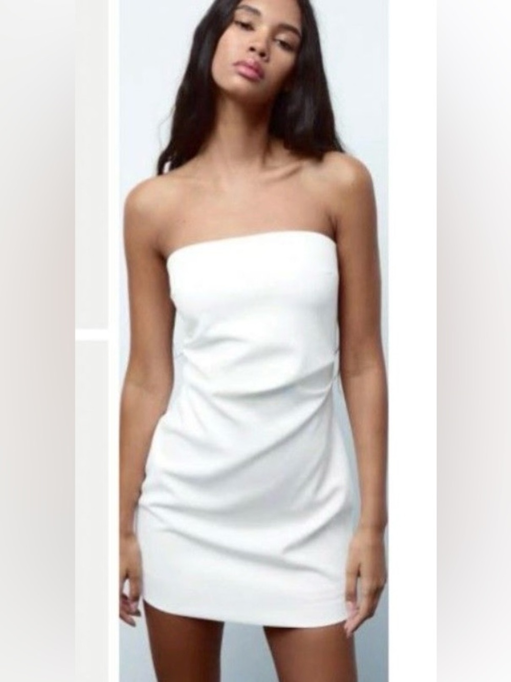 Zara Strapless Cream Mini Dress